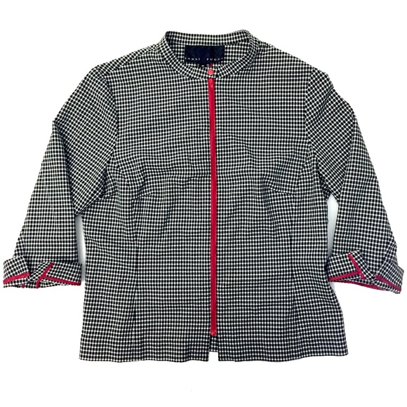Yansi Fugel Gingham Jacket with Red Contrast - Picture 3 of 10